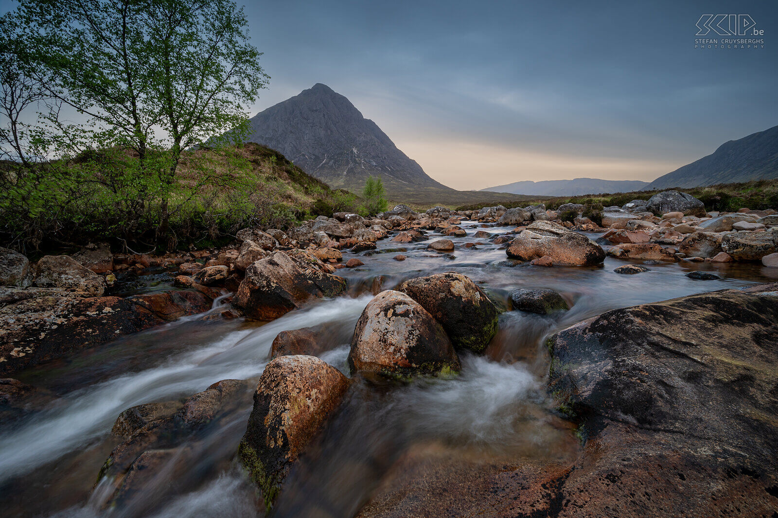Glen Coe - River Coupall Waterfalls on the River Coupall with a view of the Buachaille Etive Mòr in the Glen Coe valley. Stefan Cruysberghs